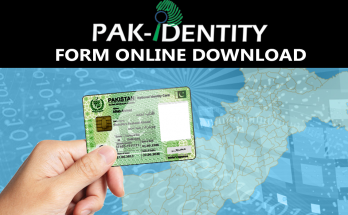 Pak Identity Card Form Download
